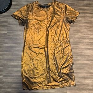 Forever 21+ Plus Sizes Metallic Bronze/Black Dress